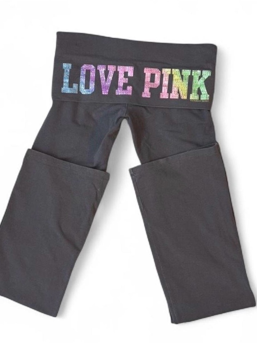 VS PINK foldover flare leggings